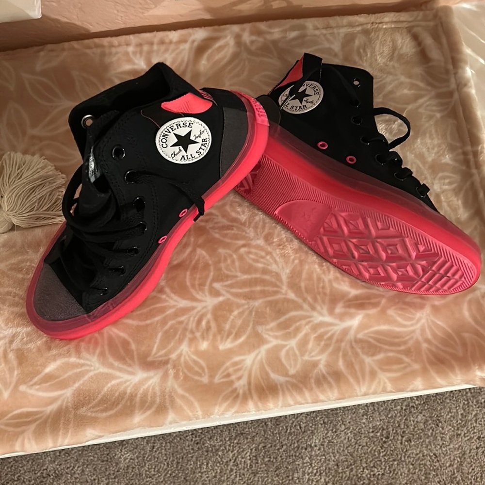 Converse Black and Neon pink Hightop